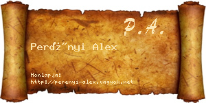 Perényi Alex névjegykártya