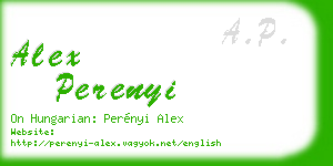 alex perenyi business card